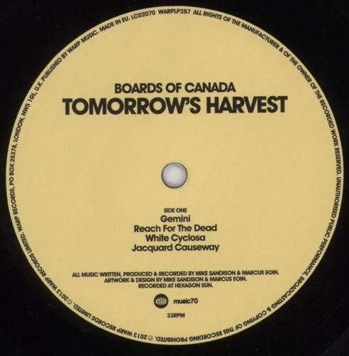 Boards Of Canada Tomorrow's Harvest 2-LP vinyl record set (Double LP Album) UK BOF2LTO691085