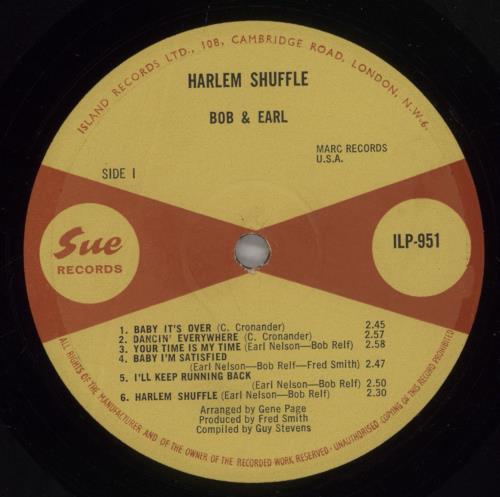 Bob & Earl Harlem Shuffle vinyl LP album (LP record) UK B+ELPHA627390