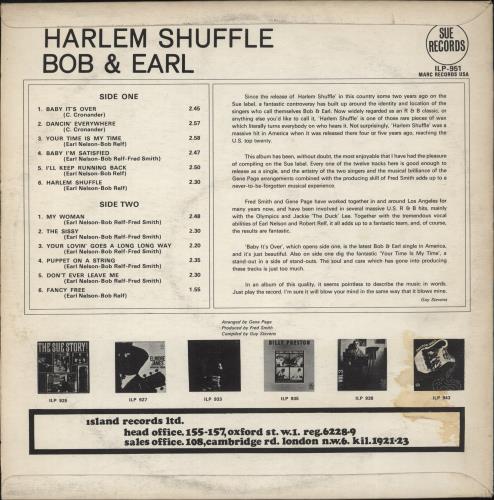 Bob & Earl Harlem Shuffle vinyl LP album (LP record) UK B+ELPHA627390