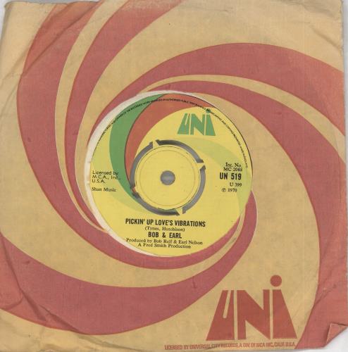 Bob & Earl Pickin' Up Love's Vibrations 7" vinyl single (7 inch record / 45) UK B+E07PI720626