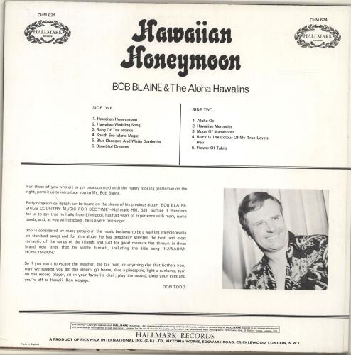 Bob Blaine Hawaiian Honeymoon vinyl LP album (LP record) UK BLQLPHA700593