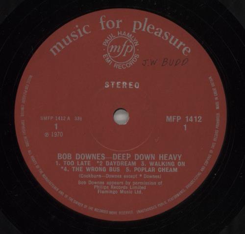 Bob Downes Deep Down Heavy vinyl LP album (LP record) UK BD0LPDE290913