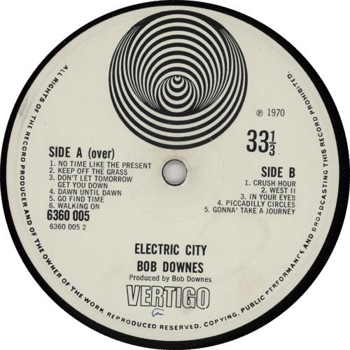 Bob Downes Electric City - VG+ vinyl LP album (LP record) UK BD0LPEL752562