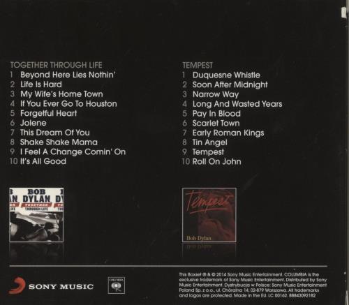 Bob Dylan 2CD Together Through Life / Tempest 2 CD album set (Double CD) UK DYL2CCD860147