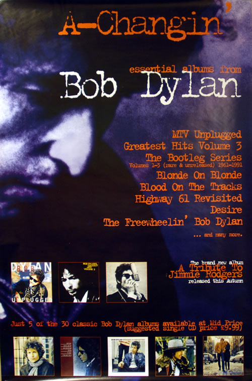 Bob Dylan A Changin' - Essential Albums from Bob Dylan poster UK DYLPOAC68634