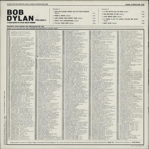 Bob Dylan A Rare Batch Of Little White Wonder Vol. 3 vinyl LP album (LP record) Italian DYLLPAR752153