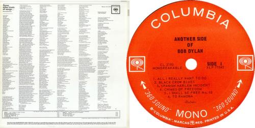 Bob Dylan Another Side Of Bob Dylan - 2nd vinyl LP album (LP record) US DYLLPAN86964