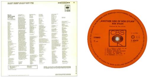 Bob Dylan Another Side Of Bob Dylan vinyl LP album (LP record) Dutch DYLLPAN447609