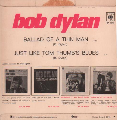 Bob Dylan Ballad Of A Thin Man EP 7" vinyl single (7 inch record / 45) French DYL07BA554230