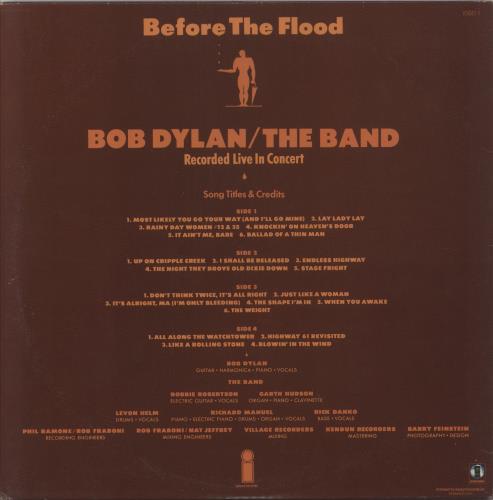 Bob Dylan Before The Flood - EX 2-LP vinyl record set (Double LP Album) US DYL2LBE604283