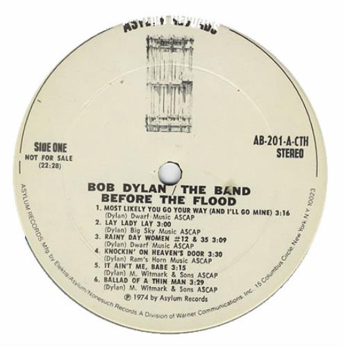 Bob Dylan Before The Flood 2-LP vinyl record set (Double LP Album) US DYL2LBE334420