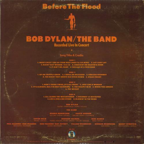 Bob Dylan Before The Flood 2-LP vinyl record set (Double LP Album) South African DYL2LBE786669