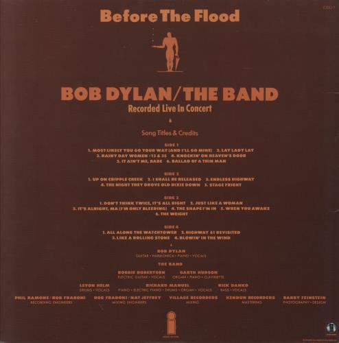 Bob Dylan Before The Flood 2-LP vinyl record set (Double LP Album) US DYL2LBE798367