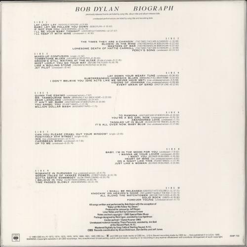 Bob Dylan Biograph Vinyl Box Set New Zealand DYLVXBI888174