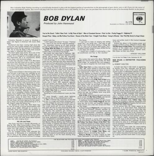 Bob Dylan Bob Dylan - 180gm vinyl LP album (LP record) US DYLLPBO855447