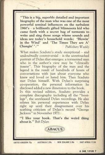 Bob Dylan Bob Dylan book UK DYLBKBO121384