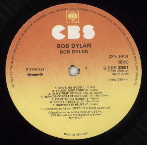 Bob Dylan Bob Dylan vinyl LP album (LP record) UK DYLLPBO591654