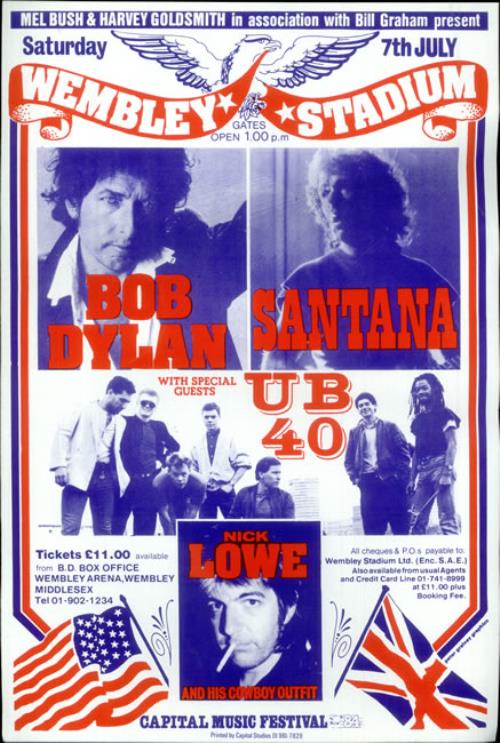 Bob Dylan Capital Music Festival 84 poster UK DYLPOCA514423