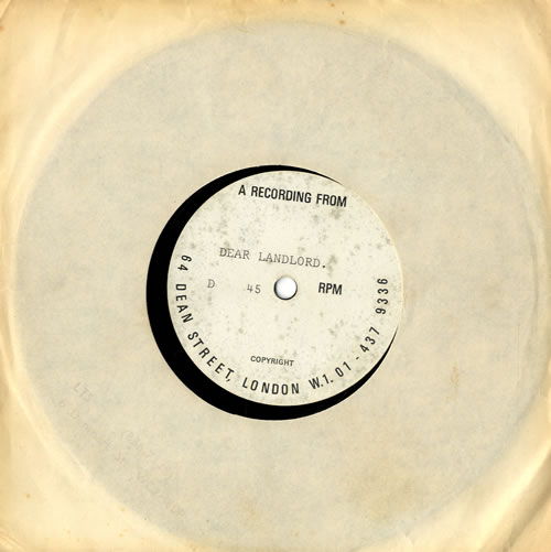 Bob Dylan Dear Landlord acetate UK DYLATDE562915
