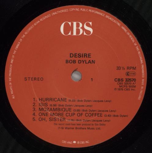 Bob Dylan Desire vinyl LP album (LP record) UK DYLLPDE541522
