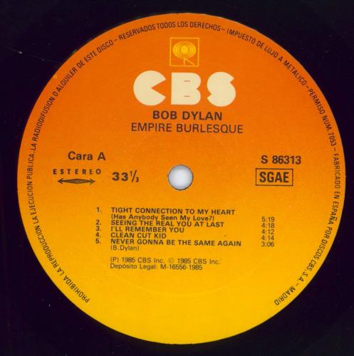 Bob Dylan Empire Burlesque vinyl LP album (LP record) Spanish DYLLPEM786652