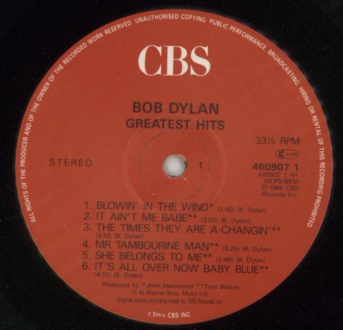 Bob Dylan Greatest Hits - Red Label vinyl LP album (LP record) UK DYLLPGR869438