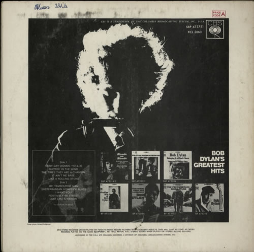 Bob Dylan Greatest Hits vinyl LP album (LP record) New Zealand DYLLPGR595307