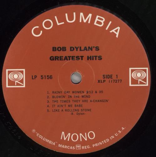 Bob Dylan Greatest Hits vinyl LP album (LP record) US DYLLPGR860458