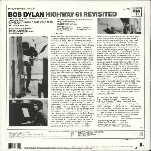 Bob Dylan Highway 61 Revisited - 180gm - EX vinyl LP album (LP record) UK DYLLPHI867175