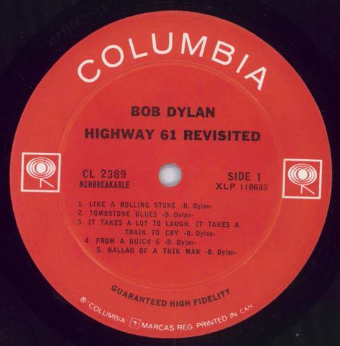 Bob Dylan Highway 61 Revisited vinyl LP album (LP record) Canadian DYLLPHI679751