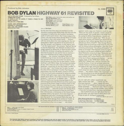 Bob Dylan Highway 61 Revisited vinyl LP album (LP record) Canadian DYLLPHI679751