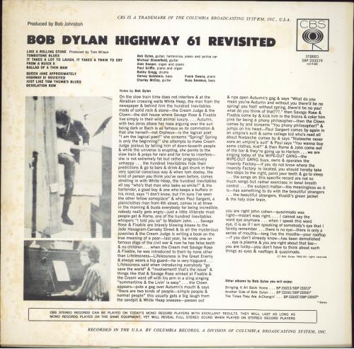 Bob Dylan Highway 61 Revisited vinyl LP album (LP record) Australian DYLLPHI805828