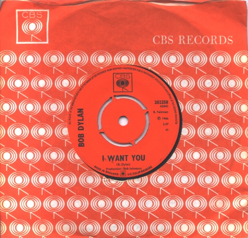 Bob Dylan I Want You - 4pr 7" vinyl single (7 inch record / 45) UK DYL07IW317422
