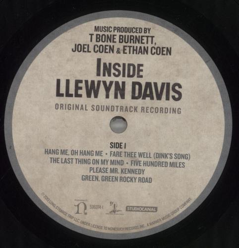 Bob Dylan Inside Llewyn Davis vinyl LP album (LP record) US DYLLPIN703887