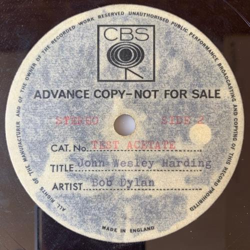 Bob Dylan John Wesley Harding vinyl LP album (LP record) UK DYLLPJO749084