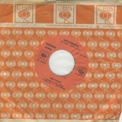 Bob Dylan Mozambique 7" vinyl single (7 inch record / 45) Colombian DYL07MO323080