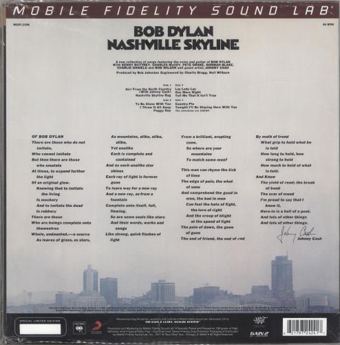 Bob Dylan Nashville Skyline - 180gm - Sealed 2-LP vinyl record set (Double LP Album) US DYL2LNA693055