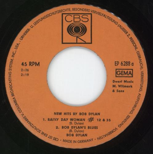 Bob Dylan New Hits EP - VG 7" vinyl single (7 inch record / 45) German DYL07NE888085