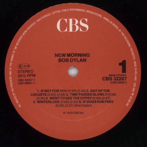 Bob Dylan New Morning vinyl LP album (LP record) UK DYLLPNE342533