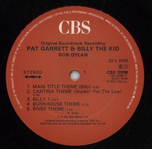 Bob Dylan Pat Garrett & Billy The Kid - 5th vinyl LP album (LP record) UK DYLLPPA314008
