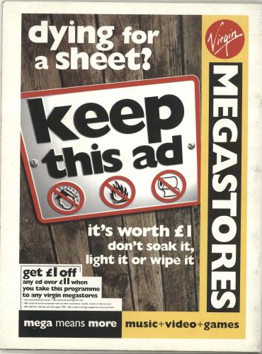 Bob Dylan Phoenix 95 tour programme UK DYLTRPH683264