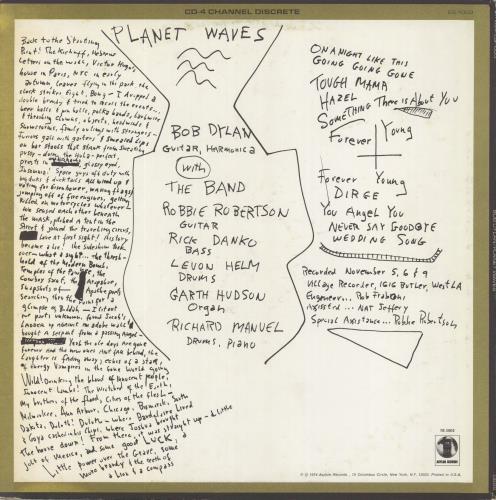 Bob Dylan Planet Waves - Quadradisc vinyl LP album (LP record) US DYLLPPL424151