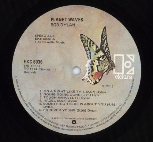 Bob Dylan Planet Waves vinyl LP album (LP record) South African DYLLPPL787101