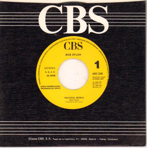 Bob Dylan Political World 7" vinyl single (7 inch record / 45) Spanish DYL07PO652085