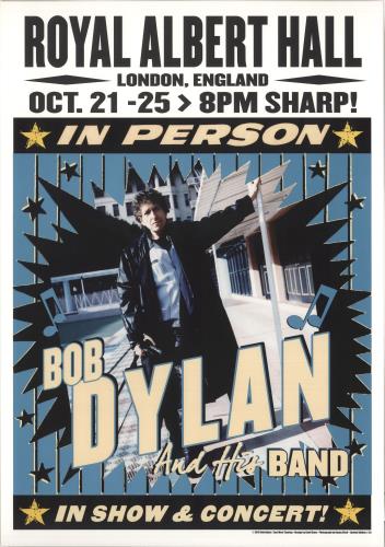 Bob Dylan Royal Albert Hall 2015 October Lithograph - Blue poster UK DYLPORO735534
