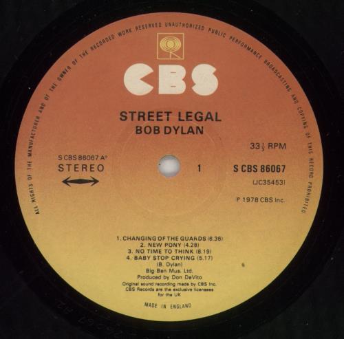 Bob Dylan Street Legal - 1st - EX vinyl LP album (LP record) UK DYLLPST864630