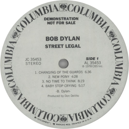 Bob Dylan Street Legal vinyl LP album (LP record) US DYLLPST604495