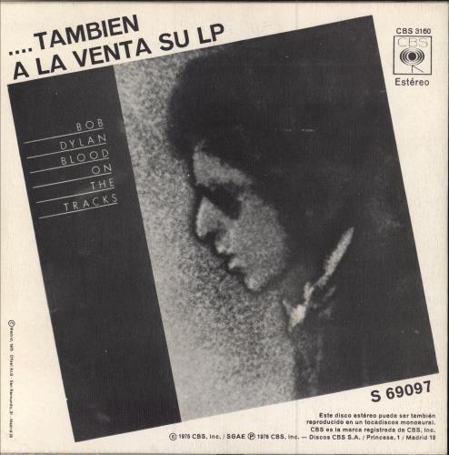 Bob Dylan Tangled Up In Blue 7" vinyl single (7 inch record / 45) Spanish DYL07TA782323