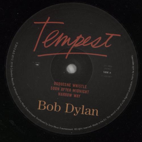 Bob Dylan Tempest 2-LP vinyl record set (Double LP Album) UK DYL2LTE866660