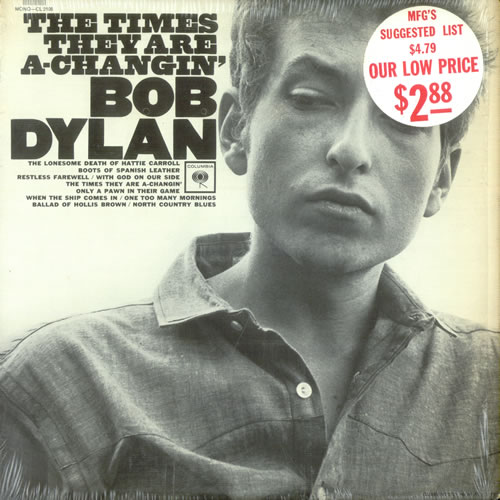 Bob Dylan The Times They Are A-Changin' - 3rd vinyl LP album (LP record) US DYLLPTH523929